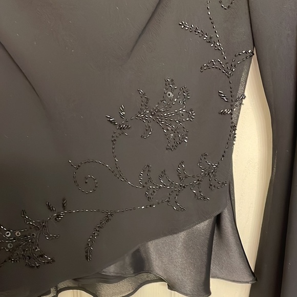 SANDRA DARREN BLACK CREPE BLOUSE size 6 - Picture 2 of 7